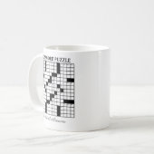 Funny Personalized Black White Crossword Puzzle Koffiemok (Voorkant links)