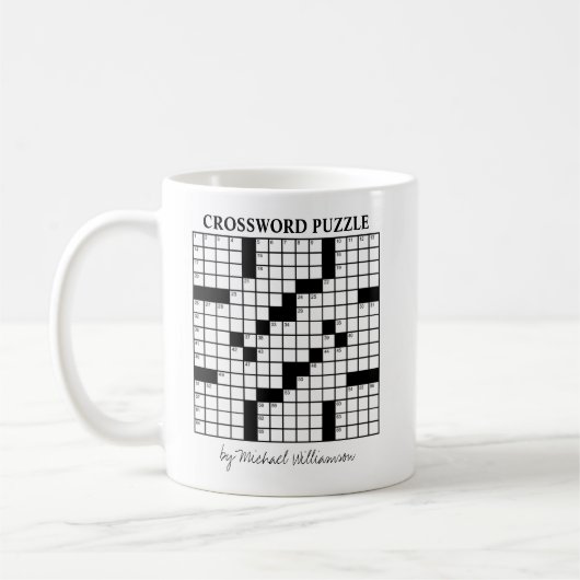 Funny Personalized Black White Crossword Puzzle Koffiemok (Links)