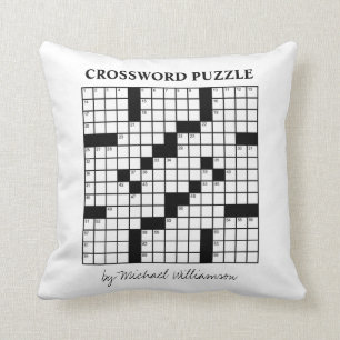 Funny Personalized Black White Crossword Puzzle Kussen