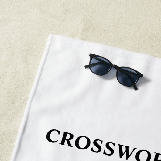 Funny Personalized Black White Crossword Puzzle Strandlaken (In situ)