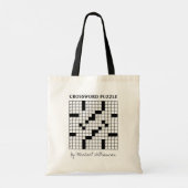 Funny Personalized Black White Crossword Puzzle Tote Bag (Achterkant)