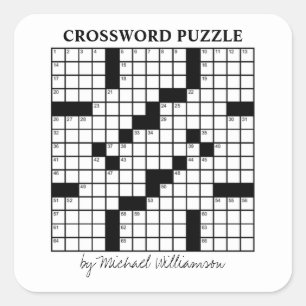 Funny Personalized Black White Crossword Puzzle Vierkante Sticker