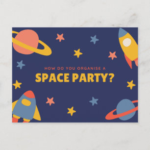 Funny Personalized - Blue Illustrated Planet Briefkaart