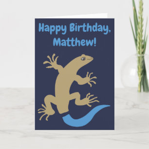 Funny Personalized Blue-Tailed Skink Birthday Card Kaart