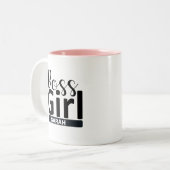 Funny Personalized Boss Girl Gift Tweekleurige Koffiemok (Voorkant links)
