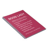Funny Personalized Boss Lady Definition Notebook Notitieboek (Rechterzijde)