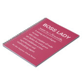 Funny Personalized Boss Lady Definition Notebook Notitieboek (Linkerzijde)