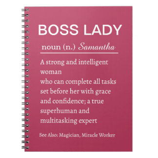 Funny Personalized Boss Lady Definition Notebook Notitieboek