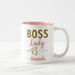 Funny Personalized Boss Lady Whip Mok<br><div class="desc">Haal de zweep uit voor je baas met deze grappige mok van Boss dame. Maakt een unieke gave voor alle gelegenheden. Aanpassen met haar naam.</div>