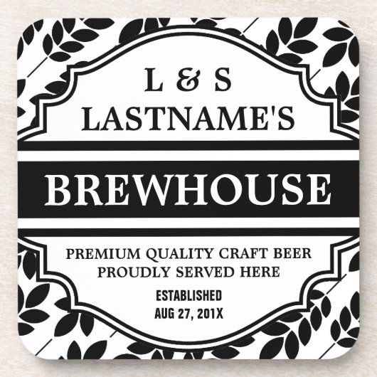 Funny Personalized Brewhouse voor thuisbrouwerij Drankjes Onderzetter (Voorkant)