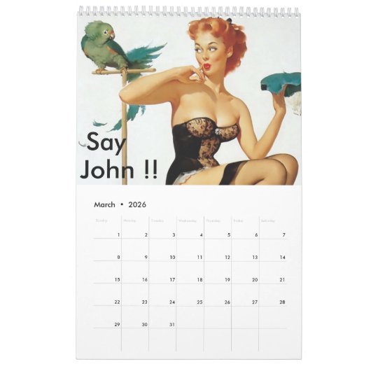 FUNNY Personalized Calendar for HIM Kalender (Mar 2026)