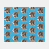Funny Personalized Cat Face Fleece Blanket (Voorkant (Horizontaal))