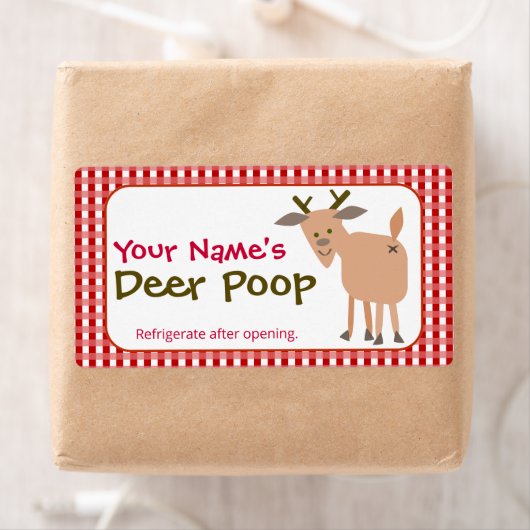 Funny Personalized Christmas Gift Reindeer Poop Etiket (Insitu)