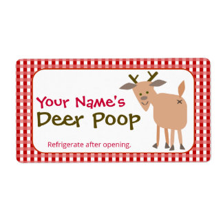 Funny Personalized Christmas Gift Reindeer Poop Etiket