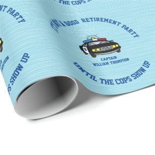 Funny Personalized Cop Retirement Cadeaupapier