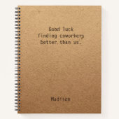 Funny Personalized Cowerker Notes Kantoor Vergader Notitieboek (Voorkant)