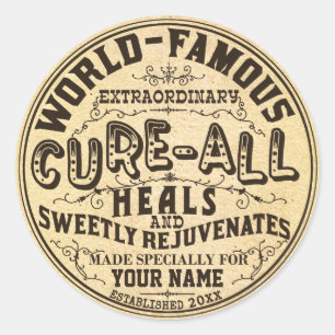 Funny Personalized Cure All Ronde Sticker