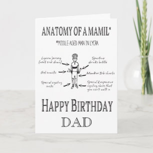 Funny Personalized Cycling Birthday Card MAMIL Kaart