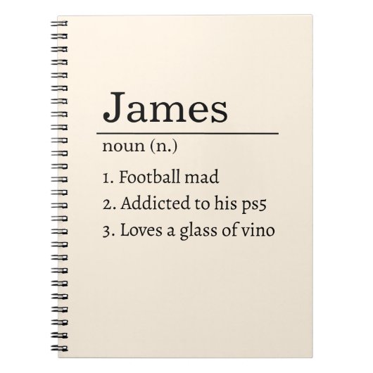 Funny Personalized Dictionary Name Definition Notitieboek (Voorkant)