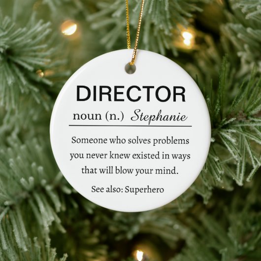 Funny Personalized Director Definition Keramisch Ornament (Boom)