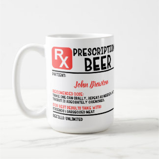 Funny Personalized Doctor Beer Prescription Koffiemok