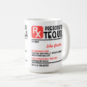 Funny Personalized Doctor Tequila Prescription Koffiemok (Voorkant rechts)