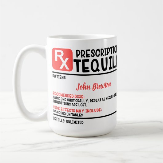 Funny Personalized Doctor Tequila Prescription Koffiemok (Links)