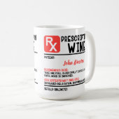 Funny Personalized Doctor Wine Prescription Koffiemok (Voorkant rechts)