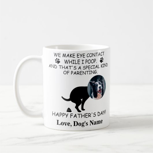 Funny Personalized Dog Dad, Dog Poop Vaderdag Koffiemok (Links)