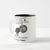 Funny Personalized Dog Dad, Dog Poop Vaderdag Tweekleurige Koffiemok (Voorkant links)