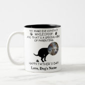 Funny Personalized Dog Dad, Dog Poop Vaderdag Tweekleurige Koffiemok (Links)