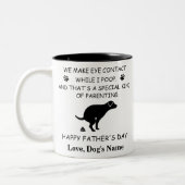 Funny Personalized Dog Dad, Dog Poop Vaderdag Tweekleurige Koffiemok (Links)