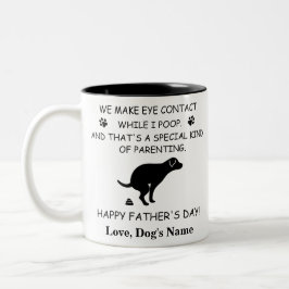 Funny Personalized Dog Dad, Dog Poop Vaderdag Tweekleurige Koffiemok