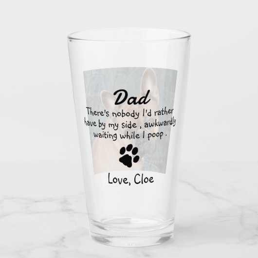Funny Personalized Dog Dad Glas (Voorkant)