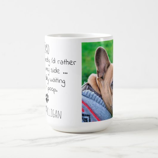Funny Personalized Dog Dad Pet Photo Vaderdag Koffiemok (Center)