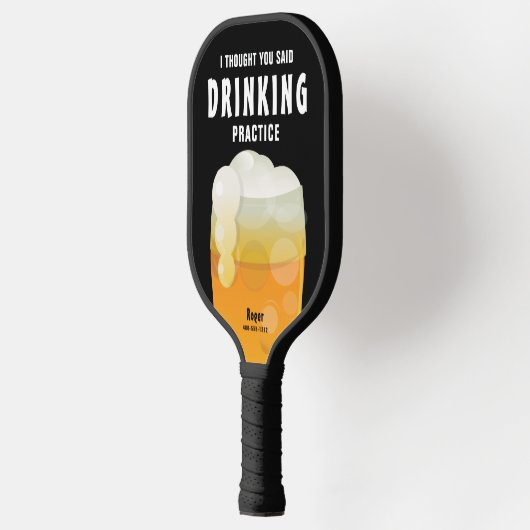 Funny Personalized Drink Beer Pickleball Paddle (Links)