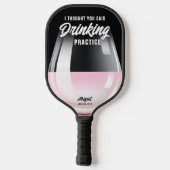 Funny Personalized Drink Practice Roos Wine Pickleball Paddle (Achterkant)