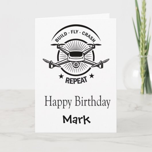 Funny Personalized Drone Pilots Birthday Card Feestdagen Kaart (Voorkant)