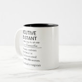 Funny Personalized Executive Assistant Definition  Tweekleurige Koffiemok (Voorkant links)