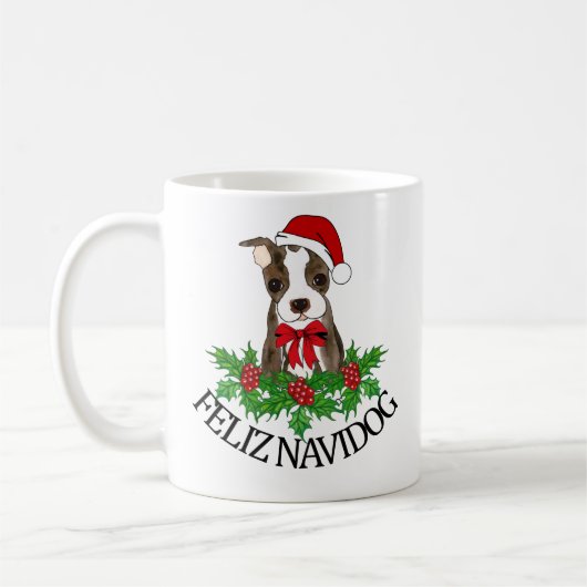 Funny Personalized French Bulldog Santa Hat Koffiemok (Links)