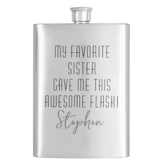 Funny Personalized from Favorite Sister Modern Flacon (Voorkant)