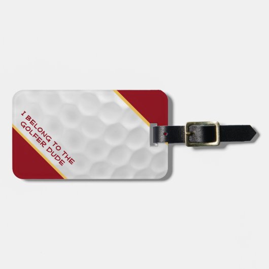 Funny Personalized Golf Ball Bagagelabel (Voorkant horizontaal)