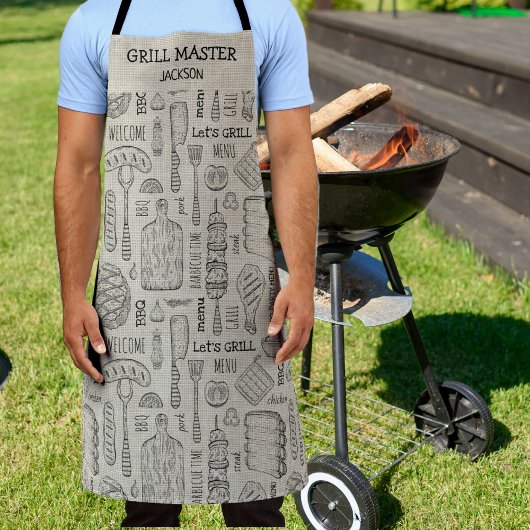 Funny Personalized Grill Chef BBQ Barbecue Master Schort
