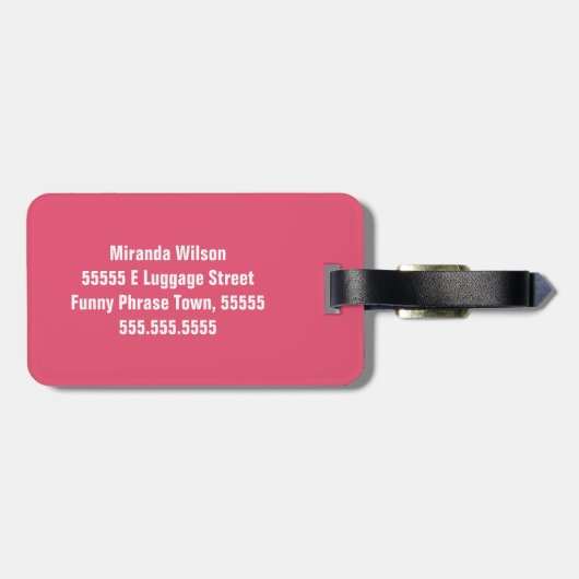Funny Personalized Humor Phrase Count 10 Bagage Bagagelabel (Achterkant horizontaal)