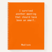 Funny Personalized I Survived Kantoor Meeting Notitieboek (Voorkant)
