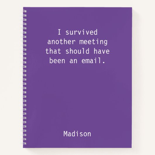 Funny Personalized I Survived Kantoor Meeting Notitieboek (Voorkant)