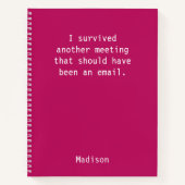 Funny Personalized I Survived Kantoor Meeting Notitieboek (Voorkant)
