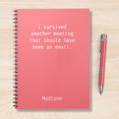 Funny Personalized I Survived Kantoor Meeting Notitieboek