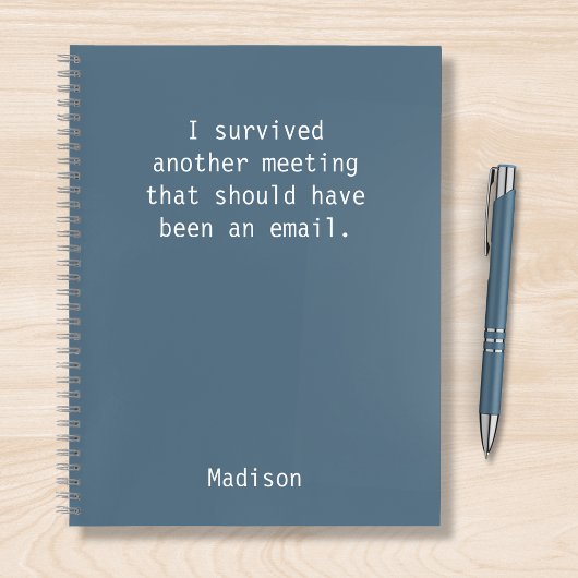 Funny Personalized I Survived Kantoor Meeting Notitieboek