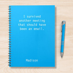 Funny Personalized I Survived Kantoor Meeting Notitieboek
